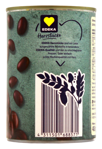 Edeka Herzstücke schwarze Bohnen, 6 x 265g Dose