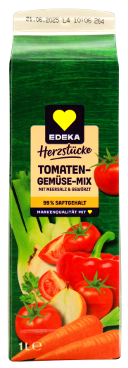 Herzstücke Tomaten-Gemüse-Mix Saft, 8 x 1 l Getränkekarton