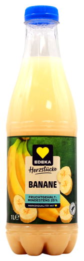 Edeka Herzstücke Banane Saft, 6 x 1 l Flasche EINWEG
