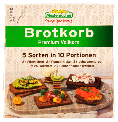 Mestermacher Brotkörbchen premium Vollkornbrot, 12 x 500g Packung