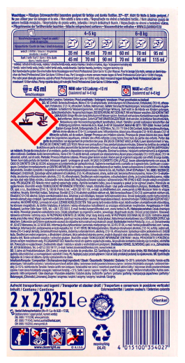 Persil Professional Color Kraft-Gel Waschmittel, 2 x 2,925 l Flasche