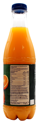 Edeka Herzstücke Milde Orange Fruchtsaft, 6 x 1 l Flasche EINWEG