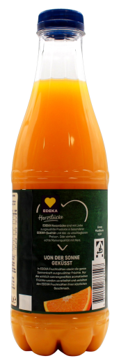 Edeka Herzstücke Milde Orange Fruchtsaft, 6 x 1 l Flasche EINWEG