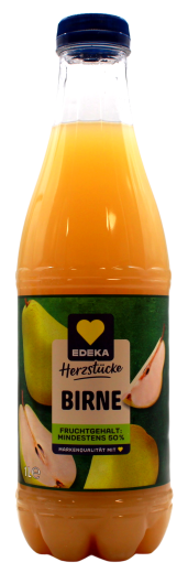 Edeka Herzstücke Birne Fruchtsaft, 6 x 1 l Flasche EINWEG