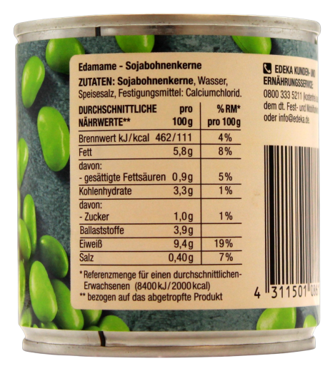 Edeka Herzstücke Edamame Sojabohnen, 6 x 130g Dose