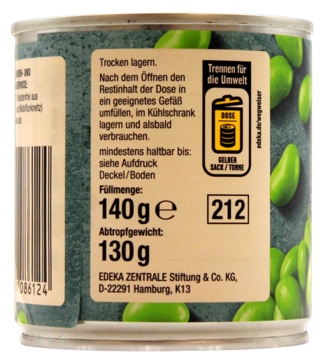 Edeka Herzstücke Edamame Sojabohnen, 6 x 130g Dose