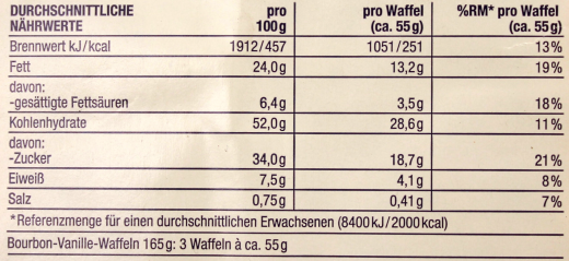 Edeka Herzstücke Bourbon Vanille Waffeln, 6 x 165g Packung
