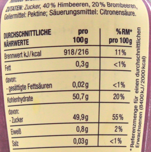 Herzstücke feines Fruchtmousse Himbeere & Brombeere, 5 x 300g Glas