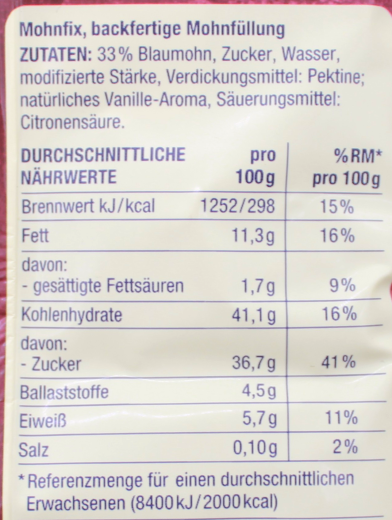 Herzstücke Mohnfix backfertige Mohnfüllung, 15 x 250g Beutel