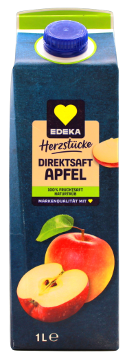 Edeka Herzstücke Apfel Direktsaft Naturtrüb, 8 x 1 l Getränkekarton