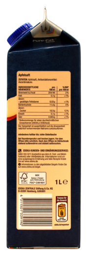 Edeka Herzstücke Apfel Direktsaft Naturtrüb, 8 x 1 l Getränkekarton
