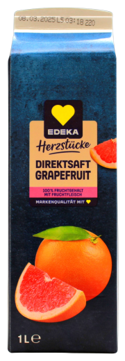 Edeka Herzstücke Grapefruit Direktsaft mit Fruchtfleisch, 8 x 1 l Getränkekarton