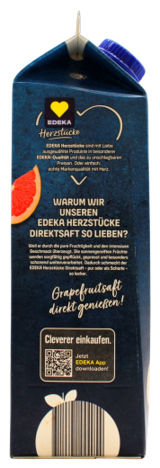 Edeka Herzstücke Grapefruit Direktsaft mit Fruchtfleisch, 8 x 1 l Getränkekarton