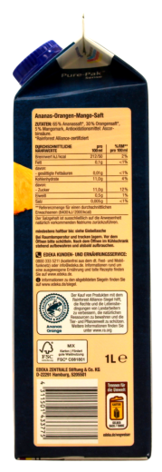 Edeka Herzstücke Tropical Ditektsaft, 8 x 1 l Getränkekarton