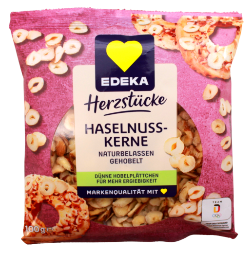 Edeka Herzstücke Haselnusskerne naturbelassen gehobelt, 15 x 100g Beutel