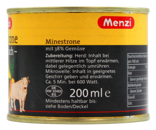 Menzi italienische Minestrone, 4 x 5 x 200ml Dose