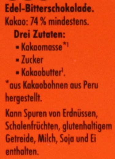 Ritter Sport Kakao Klasse 74% die Kräftige Schokolade, 12 x 100g Tafel