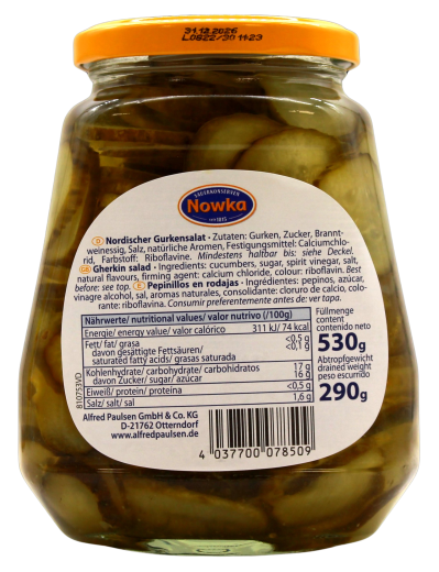 Nowka Nordischer Gurkensalat würzig-süß, 5 x 290g Glas
