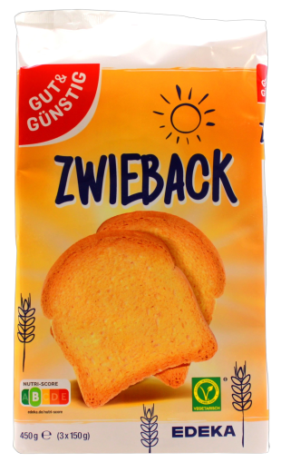 Gut & Günstig Zwieback, 6 x 450g Packung