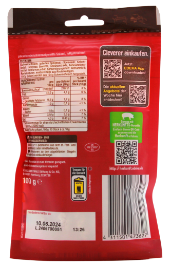 Gut & Günstig Salami Sticks pikant, 8 x 100g Beutel