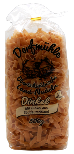 Dorfmühle Oberschwäbische Dinkel Band-Nudeln vegan, 6 x 500g Beutel