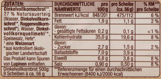 Edeka Bio Dinkelbrot, 6 x 500g Packung