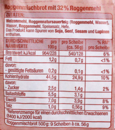Gut & Günstig kräftiges Roggen Mischbrot, 7 x 500g Packung