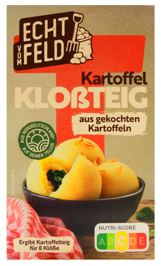 Echt vom Feld Kartoffel-Kloßteig aus gekochten Kartoffeln, 6 x 250g Packung