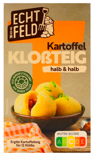 Echt vom Feld Kartoffel-Kloßteig halb & halb, 6 x 309g Packung