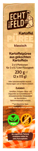 Echt vom Feld Kartoffel-Püree klassisch, 9 x 230g Packung