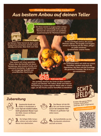 Echt vom Feld Mini Kartoffel-Klöße halb & halb in Kochbeuteln, 7 x 200g Packung