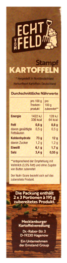 Echt vom Feld Stampf-Kartoffeln, 9 x 180g