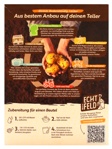 Echt vom Feld Stampf-Kartoffeln, 9 x 180g