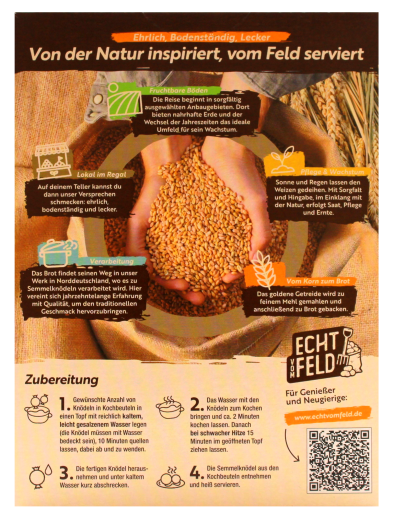 Echt vom Feld Semmel-Knödel in Kochbeuteln, 7 x 200g Packung