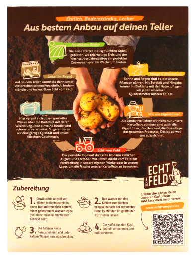 Echt vom Feld Kartoffel-Klöße aus rohen Kartoffeln, 7 x 200g Packung