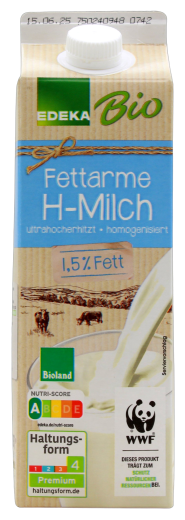 Edeka Bio fettarme H-Milch 1,5% Fett, 10 x 1 l Getränkekarton