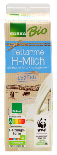 Edeka Bio fettarme H-Milch 1,5% Fett, 10 x 1 l Getränkekarton
