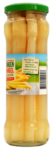 Gut & Günstig Stangenspargel weiß, geschält, 6 x 205g Glas