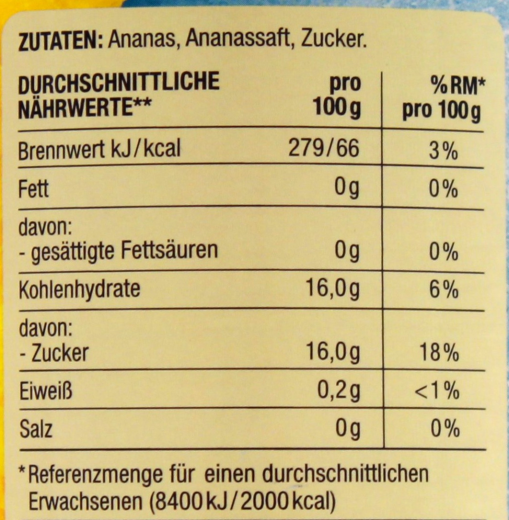 Edeka Herzstücke Ananasscheiben leicht gezuckert, 6 x 340g Dose