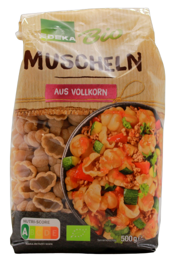 Edeka Bio Muscheln Pasta aus Volkorgrieß, 10 x 500g Beutel