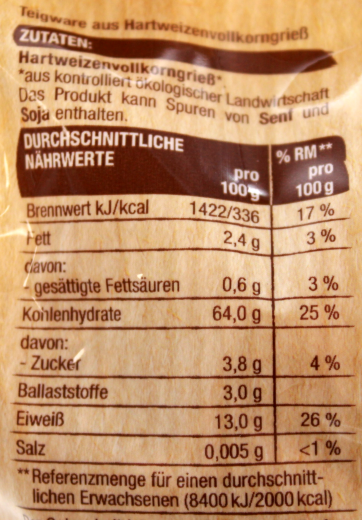 Edeka Bio Muscheln Pasta aus Volkorgrieß, 10 x 500g Beutel
