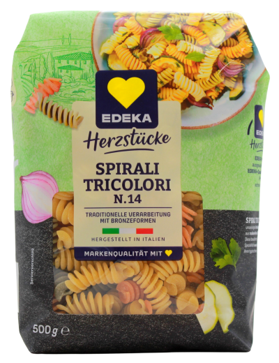 Edeka Herzstücke Spirali Tricolori N.14, 5 x 500g Beutel