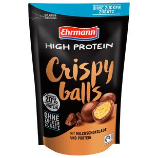 Ehrmann High Protein Crispy Balls mit Milchschokolade, 12 x 55g Beutel