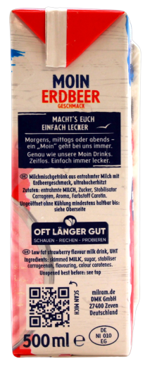 Milram Moin Erdbeer Drink, 20 x 500ml Getränkekarton