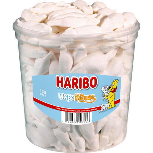 Haribo Weisse Mäuse 1050g Dose