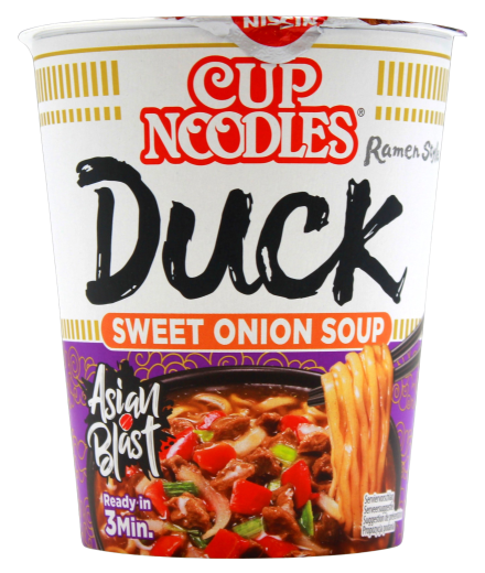 Nissin Cup Noodles Duck sweet Onion Soup, 8 x 65g Becher