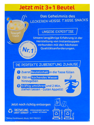 Heisse Tasse Spargel Creme, 9 x 60g Packung