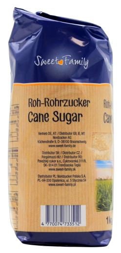 Sweet Family Roh-Rohrzucker unraffiniert, 5 x 1 kg Packung