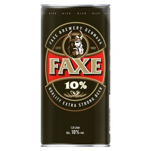 Faxe Extra Strong 10% vol., 12 x 1 l Dose EINWEG