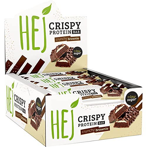 HEJ Crispy High Protein Eiweißriegel Crunchy Brownie, 12 x 45g Riegel